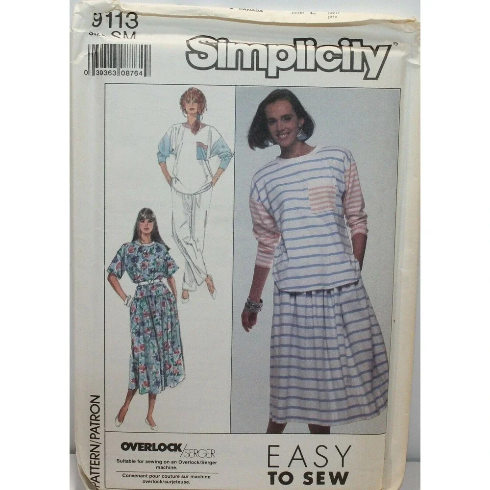 Simplicity 9113 Sewing Pattern Top Skirt Pants Size‎ 10 12
